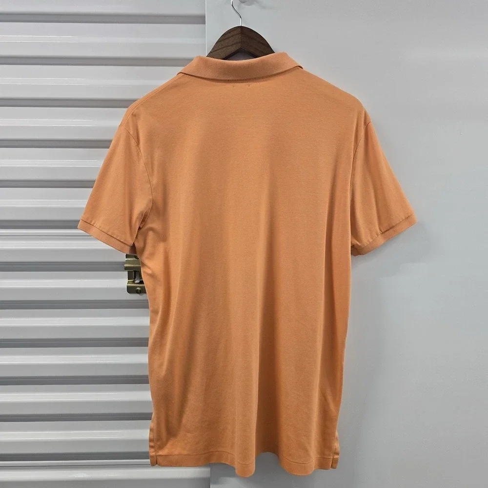 Polo Ralph Lauren Pima Soft Touch Polo Shirt Mens L Orange Multicolor Pony